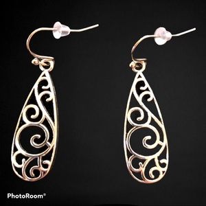 New! Whimsigoth Dangle Filigree Drop Silver Tone‎ Earrings